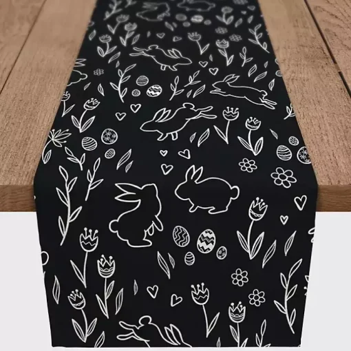 Easter Chalk Outline Table Runner, 72 in.