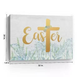 Easter Cross Wildflower Canvas Art Print, 24x32