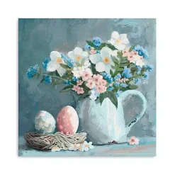 Easter Eggs and Floral Jug Canvas Art Print