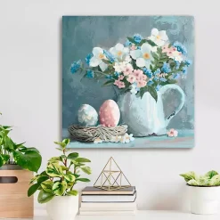 Easter Eggs and Floral Jug Canvas Art Print