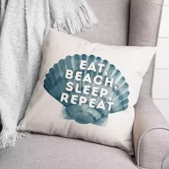 Eat, Beach, Sleep, Repeat Outdoor Throw Pillow