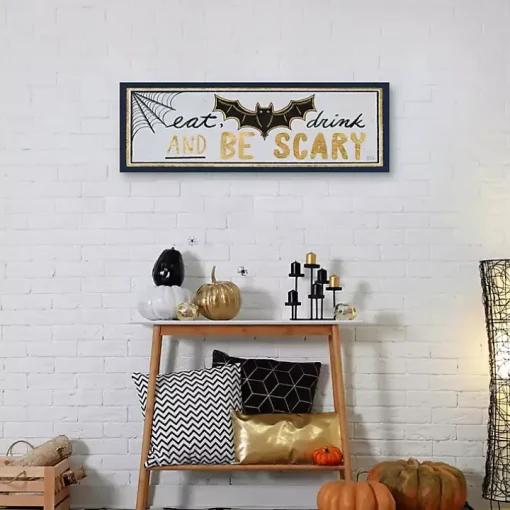 Eat Drink And Be Scary Halloween Wall Plaque