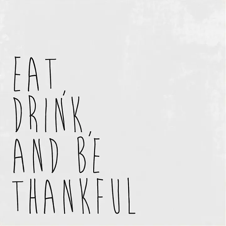 Eat Drink Be Thankful Framed Canvas Art Print