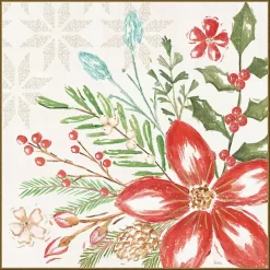 Elegant Poinsettia Framed Canvas Art Print