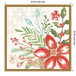 Elegant Poinsettia Framed Canvas Art Print