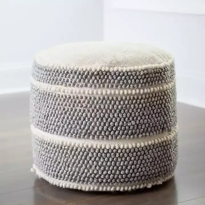 Ella Gray Loop Pouf