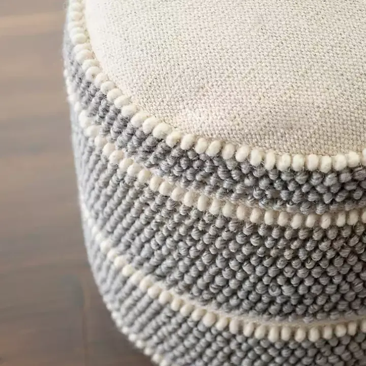 Ella Gray Loop Pouf