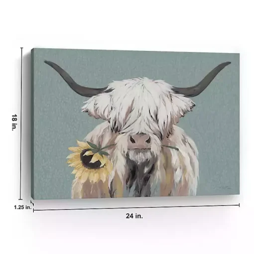 Ellie with a Sunflower Canvas Art Print, 24x18 in.