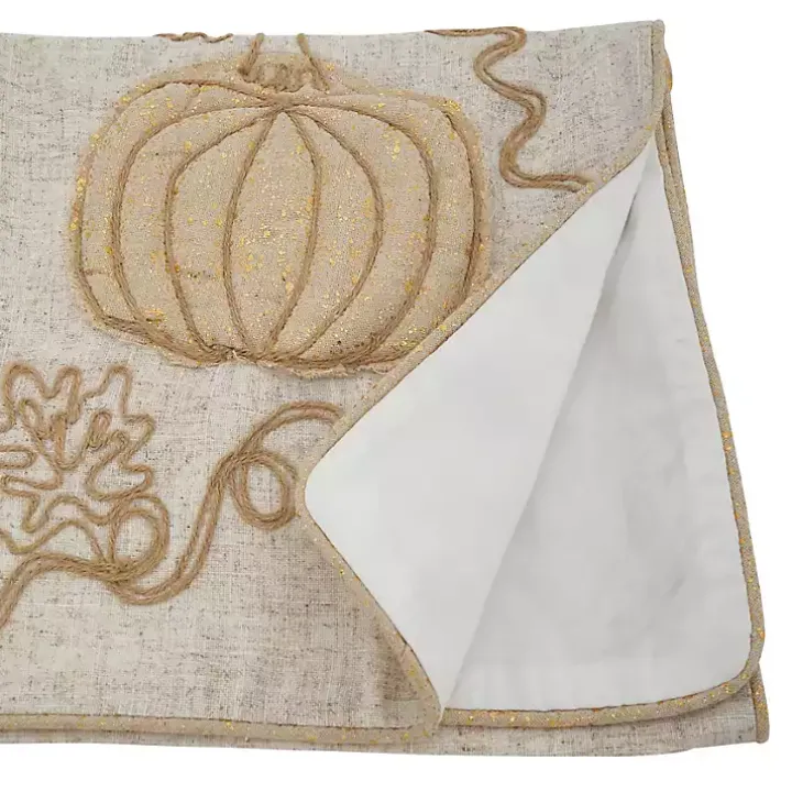 Embroidered Glitter Pumpkin Table Runner