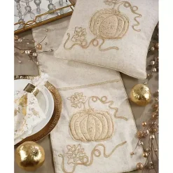 Embroidered Glitter Pumpkin Table Runner