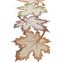 Embroidered Maple Leaves Table Runner