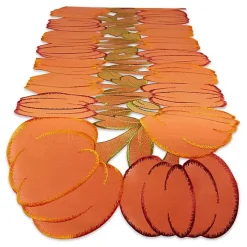Embroidered Pumpkins Table Runner