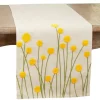 Embroidered Yellow Wildflower Table Runner