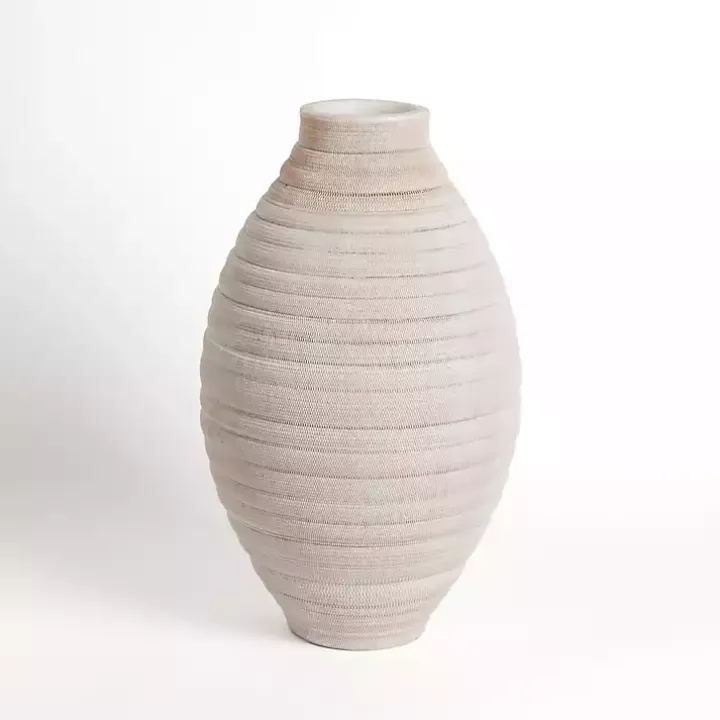 Emelia Ivory Textured Floor Vase, 18 in.