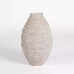 Emelia Ivory Textured Floor Vase, 21 in.