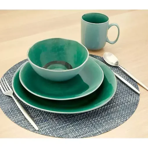 Emerald Crackle Glazed 16-pc. Dinnerware Set