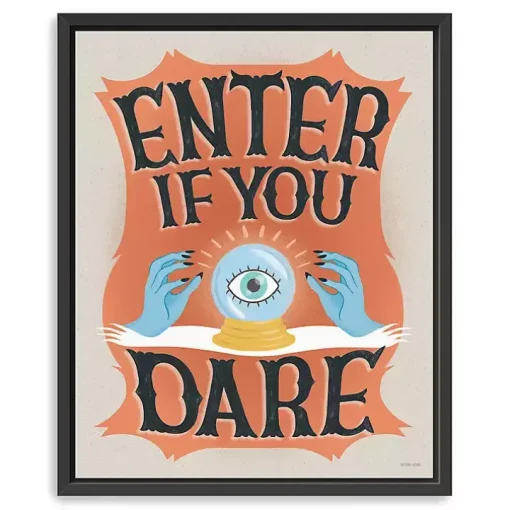 Enter If You Dare Framed Canvas Art Print