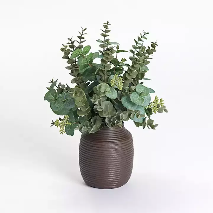 Eucalyptus Arrangement in Chocolate Vase