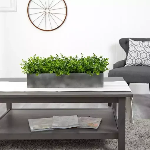 Eucalyptus Arrangement in Gray Planter Box