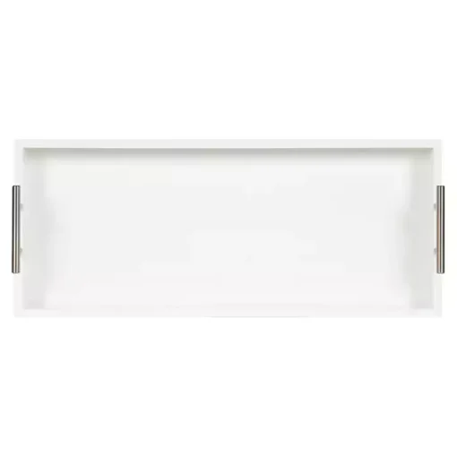 Evelyn White Narrow Decorative Tray