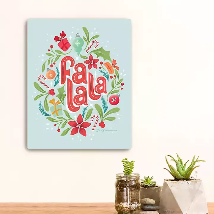 Fa La La Wreath Canvas Art Print