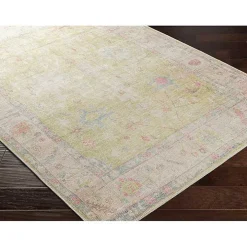 Faded Botanical Washable Area Rug, 5x7
