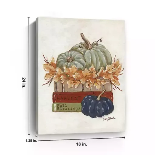 Fall Book Stack Canvas Art Print