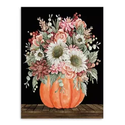 Fall Bouquet & Pumpkin Canvas Art Print, 18x24 in.