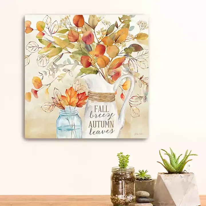 Fall Breeze Autumn Leaves Canvas Print, 20x20 in.