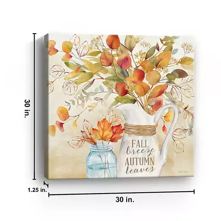 Fall Breeze Autumn Leaves Canvas Print, 30x30 in.