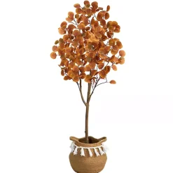 Fall Eucalyptus Tree in Woven Planter, 5 ft.