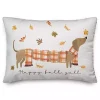 Fall Plaid Scarf Dachshund Indoor/Outdoor Pillow