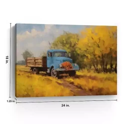 Fall Truck in Field Canvas Art Print, 24x18 in.