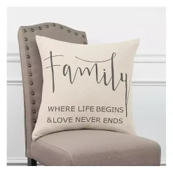 Family Where Love Never Ends Pillow