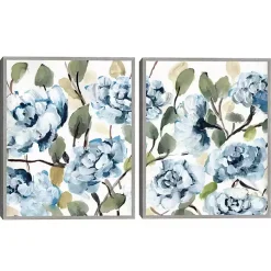 Farmhouse Peonies Framed Canvas Prints, Set of 2