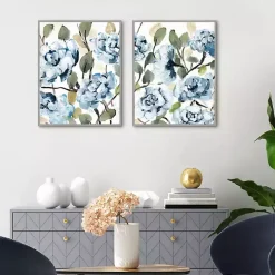 Farmhouse Peonies Framed Canvas Prints, Set of 2