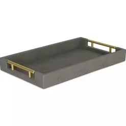 Faux Leather Gray Tray