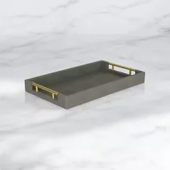 Faux Leather Gray Tray