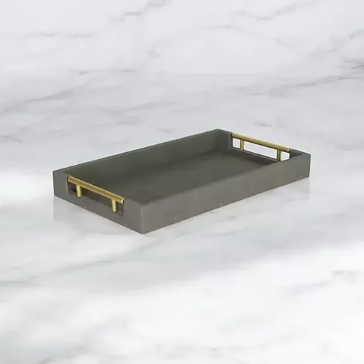 Faux Leather Gray Tray