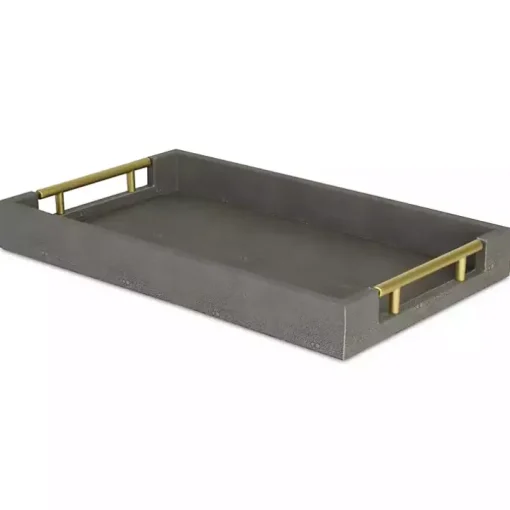 Faux Leather Gray Tray