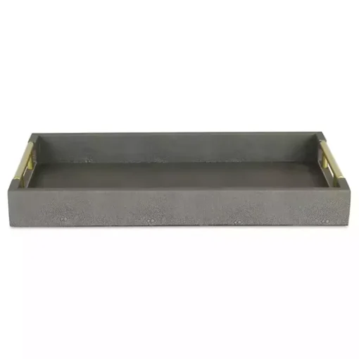 Faux Leather Gray Tray