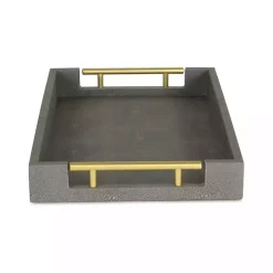 Faux Leather Gray Tray
