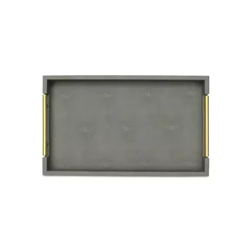 Faux Leather Gray Tray