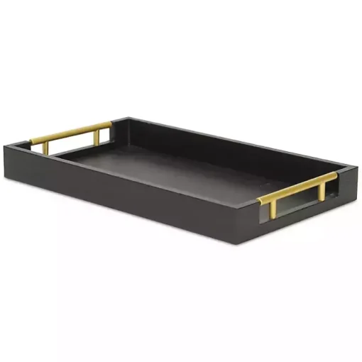 Faux Leather Snakeskin Black Tray