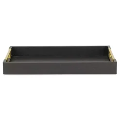 Faux Leather Snakeskin Black Tray