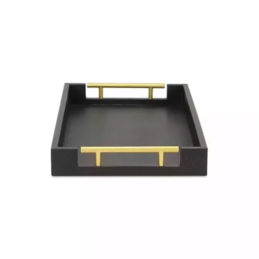 Faux Leather Snakeskin Black Tray