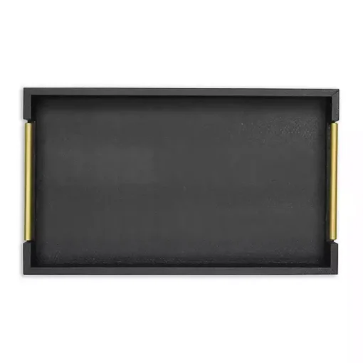 Faux Leather Snakeskin Black Tray