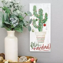 Feliz Navidad Cactus Wall Plaque