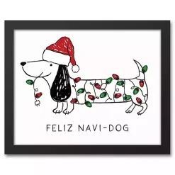Feliz Navidog Canvas Wall Plaque