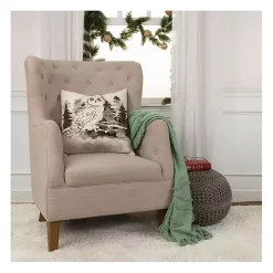 Festive Owl Christmas Throw Pillow